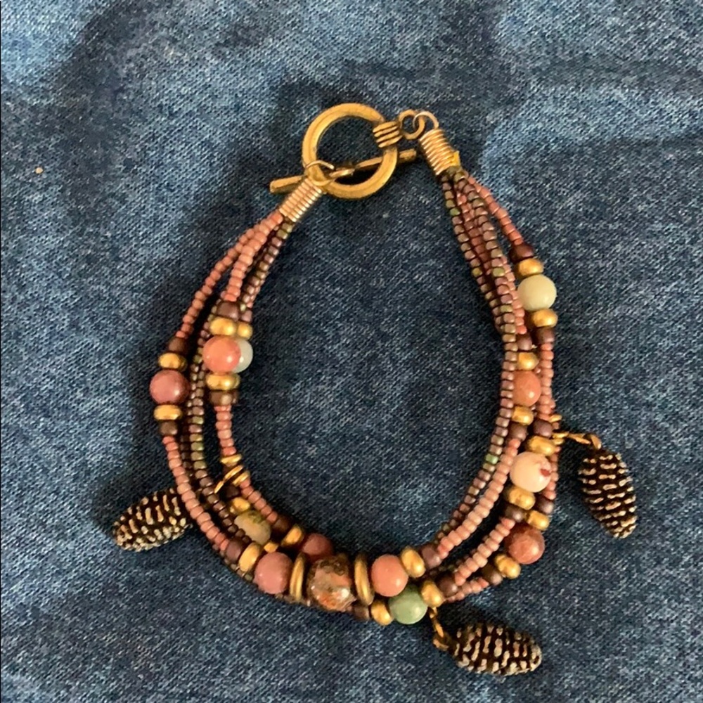 Beaded multi strand bracelet
